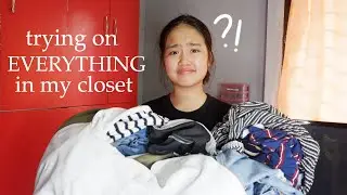trying on EVERYTHING in my closet *declutter*