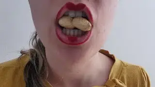 ASMR crushing whole peanut (mouth close up) eating sounds  #shorts