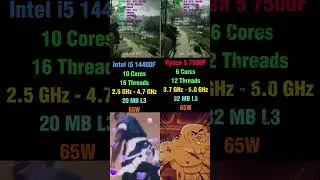 Intel i5 14400F vs Ryzen 5 7500F - Gaming, Temps & Performance Test 🎮 #pcgaming #cpu #amd
