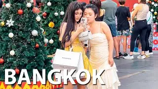 Real Bangkok Christmas | City Street Scenes | Thailand 🇹🇭