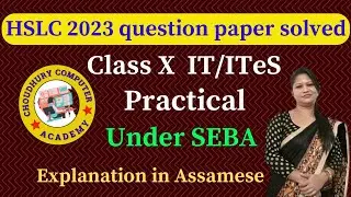 Class X IT/ITeS HSLC 2023 under SEBA Practical  Question Paper solved | Explanation in Assamese