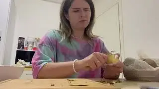 Girl farting while shes cooking
