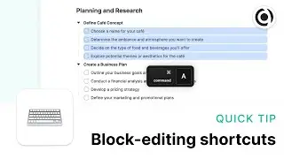 Block editing shortcuts