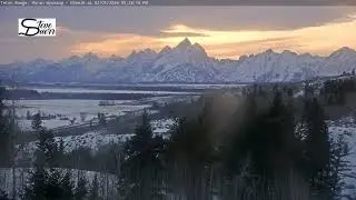 Teton Time Lapse of sunset viewed from Buffalo Valley on February 1, 2026