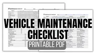 Vehicle Maintenance Checklist Printable (PDF)