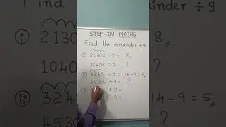 Finding remainder &divide;9