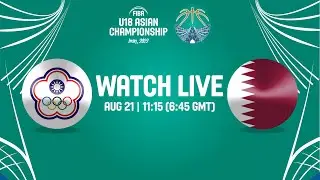 Chinese Taipei v Qatar | Full Basketball Game | FIBA U18 Asian Championship 2022