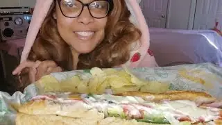 Sub Sandwich 🥖 Mukbang w/ @JUSTPinkii 💕 Mini #STORYTIME...#FunFacts #BIGBacks #SubSamich #Mukbang