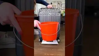 Use a bucket to help weigh large luggage at home! #traveltips #luggage #airport #travel #vacation