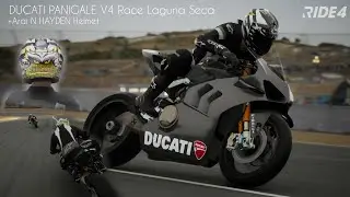 Ride4 DUCATI V4 R Race Circuit 😰😢😭No2 + Arai N HAYDEN Laguna Seca!! GAMEPLAY PS4