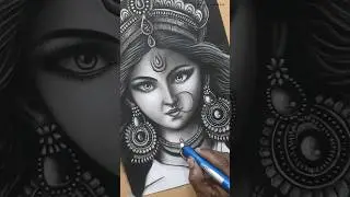Maa Durga Drawing || Hyper-Realistic Drawing #art #shorts #drawing #maadurga