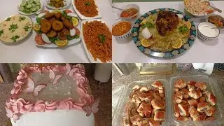 دجاج محشي بالفرن 😋طلبيه كيك وكليجه 😊فرزت فاصوليا  مركه باميا 