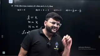 If the direction cosines of a line are k, k, k, then(a) k0  (b) 0  k  1 (c) k=1 (d) k=1/&radic;3  or-1 (c)