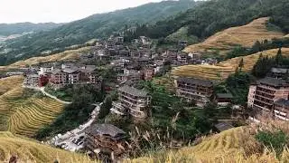 Walking Tour of Breath Taking Golden Rice Terrace of Longji  in Guangxi, China / Scenic Tour