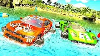 Water Surfer Car Race Simulator 2022 - Floating Beach Sport Car Driving Android Gameplay