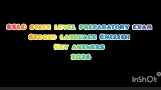 SSLC state level preparatory exam Second language English Key answers 2026