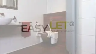 Easylet Tilting STAND-UP toilet lift - demonstration with user with a walking stick.