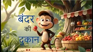 बंदर की फल वाली दुकान | Monkey's Fruit Shop | Nursery Poem & Jungle Rhyme for Kids