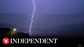 Lightning strikes Scotland and northern England during dramatic thunderstorm
