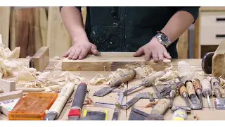 Making wood plate with hand tools _ woodworking