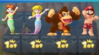 【マリオパーティ10】ミニゲーム マリオ vs ドンキーコング vs ピーチ vs ヨッシー 白熱のミニゲームバトル (マスターcpu)