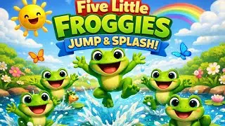 Five Little Froggies 🐸 Jump & Splash / Rhymes for kids