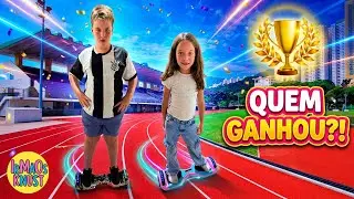MAMÃE NO HOVERBOARD?! DESAFIO INSANO NO QUINTAL! QUEM VENCEU?