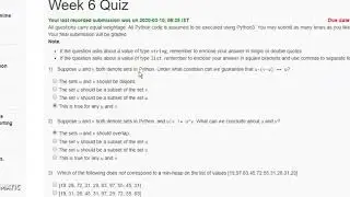 Week 6 Quiz | Programming, Data Structures and Algorithms using Python (2020)