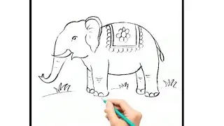 Elephant Drawing For beginners | How to draw   elephant Step by step | 