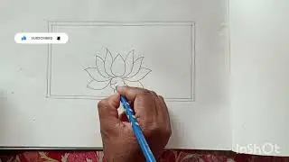 Alekhan || how to draw Lotus aalekhan drawing in rectangle