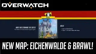 Overwatch: New Map! Eichenwalde Gameplay & Storming the Castle Brawl!