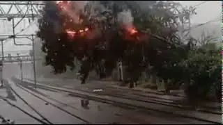 Tree falls on Railway high tension wire due to High Rain on 05 Aug 2020