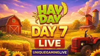 Hay Day Live 🔴 | Day 7 Farming Fun | Hindi Gameplay 🚜|#uniquegaminglive #hindi