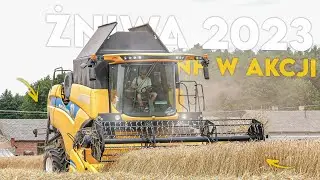 Smerfy w akcji💙✓żniwa oraz prasowanie słomy 2023✓New Holland cx 5.80✓New Holland T7.165s