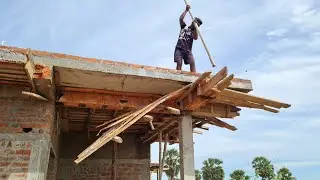 Formwork Techniques of Roof_2BHK House Cenetring Removal work on Fastway|Roof Construction