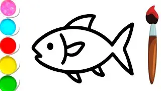 Fish drawing tutorial for kids and toddler's | how to draw fish 