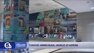 This mural at Cleveland Hopkins honors service members who changed history