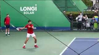 Novak Djokovic practices with Alexander Zverev for ATP Masters 1000 Shanghai Open in China&hellip;