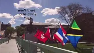 flags of the world on IMU bridge
