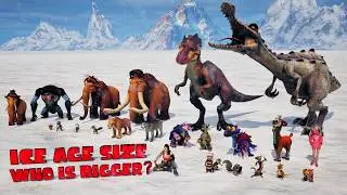 Ice Age Characters vs Dinosaurs | 3D Size Comparison