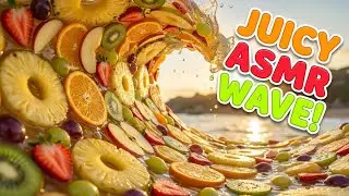 &ldquo;Giant Wave of Fruit Slices! Juicy Pineapple, Apple, Strawberry & Grapes ASMR 🌊✨&rdquo;