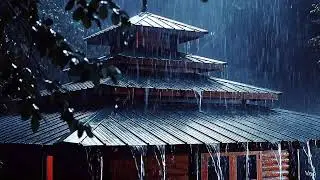 Heavy Rain and Thunderstorm at Night for Deep, Natural and Healing Sleep - Rain Therapy