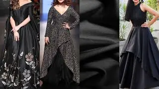 Beautiful BLACK Gown Designs - Easy To Stitch Party Wear Black Gown Designs Ideas