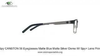 Spy CANSTON 56 Eyeglasses Matte Blue Matte Silver Demo W  Spy+ Lens Print
