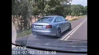 DLW FY03 wyprzedzanie kolumny aut na podw&oacute;jnej ciągłej