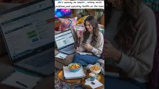 Casual chaos: How she conquers the Day While 'Chilling'. #Multitasking Queen #bosslife  #memes