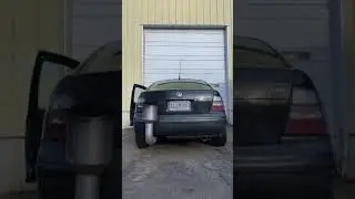 Diesel Volkswagen Jetta TDI cold start with massive 8 inch exhaust tip