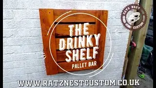 The Drinky Shelf, Upcycled pallet wood murphy bar