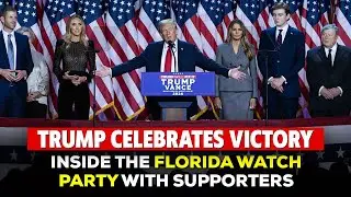 Trump Celebrates Victory Inside the Florida Watch Party with Supporters