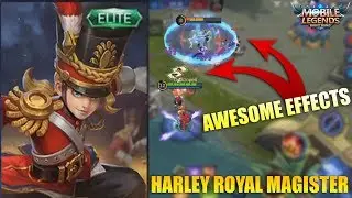 AWESOME SKILLS EFFECTS ROYAL MAGISTER HARLEY SKIN Gameplay and Review - Mobile Legends